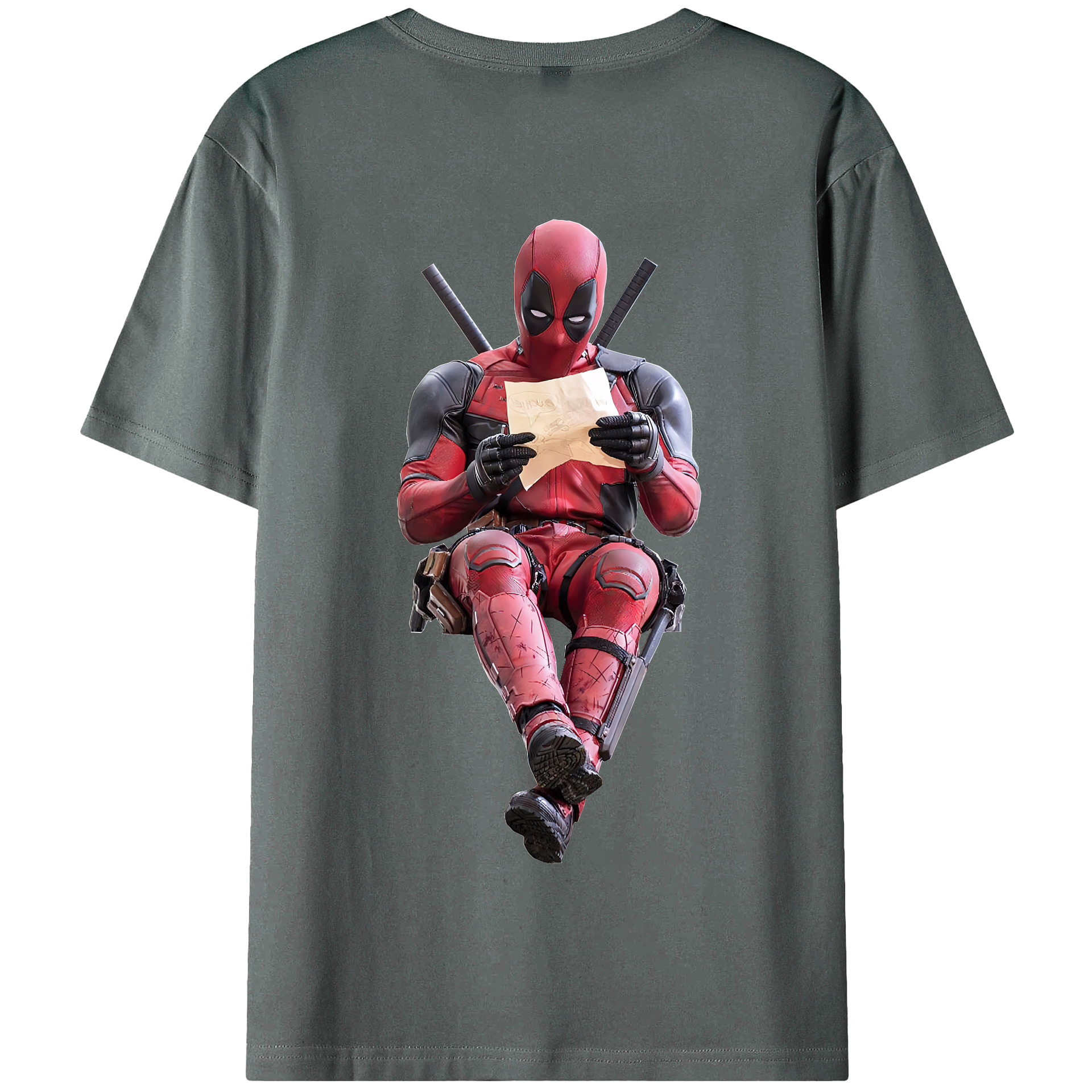 （画像用） Deadpool デッドプール 綿100％半袖Tシャツ（背面プリント）